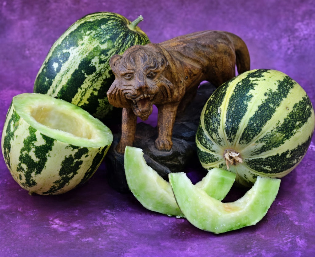 Rare Japanese Tiger Melon Seeds, Exotic Fruit, Non-GMO